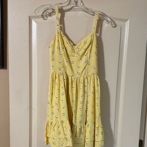 Hollister Yellow Floral Casual Dress